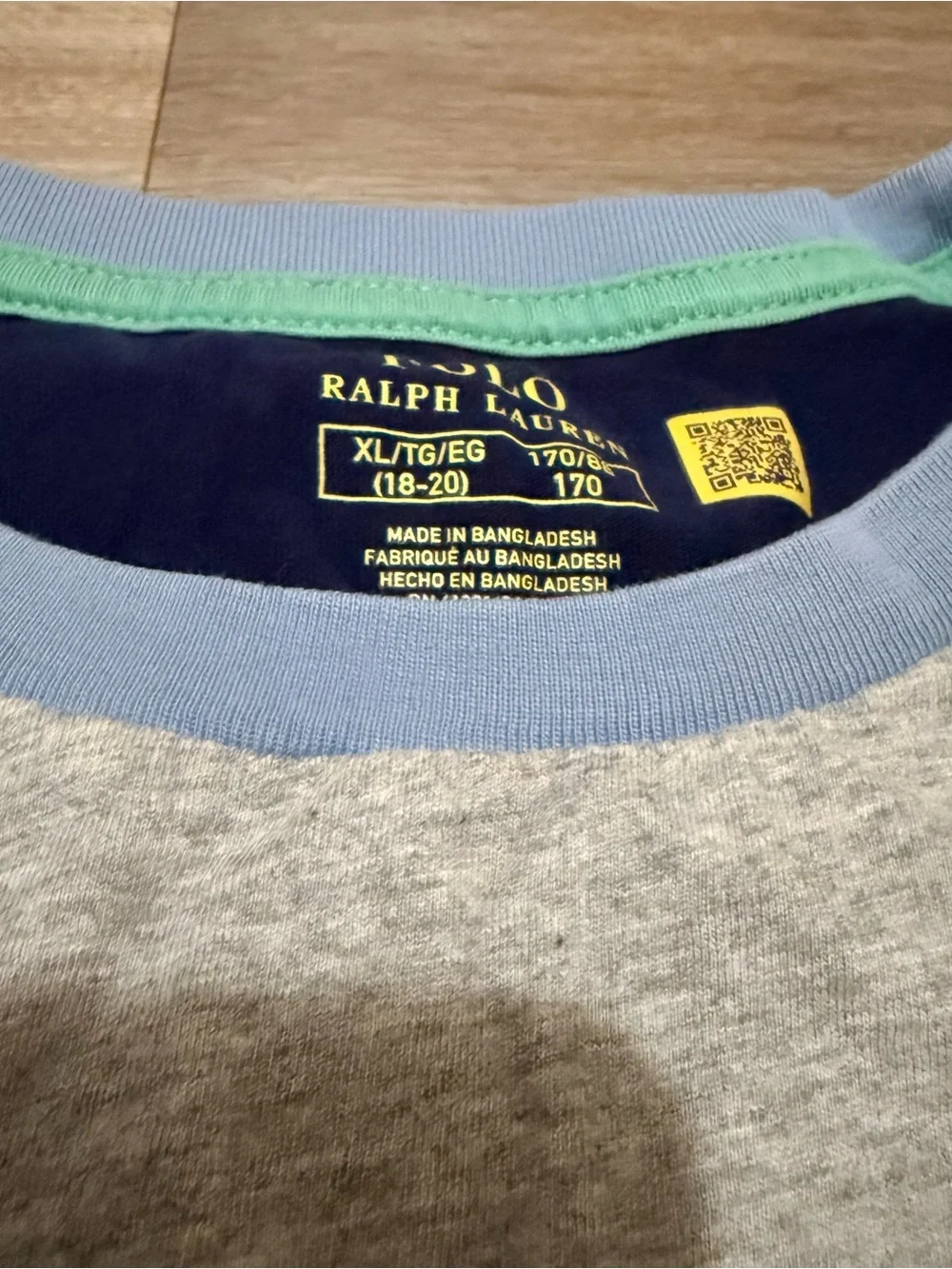 Ralph Lauren Colorblock Crewneck T-Shirt — Gray, Coral, Light Blue, Mint Pocket